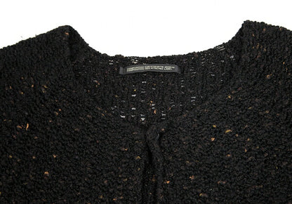 Y's Wool Blend Nep Knit Cardigan Black Size 3