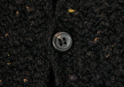 Y's Wool Blend Nep Knit Cardigan Black Size 3