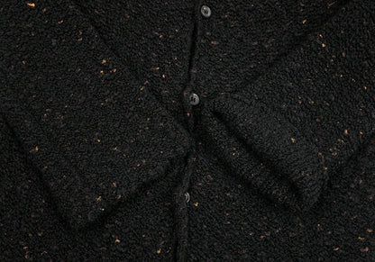 Y's Wool Blend Nep Knit Cardigan Black Size 3