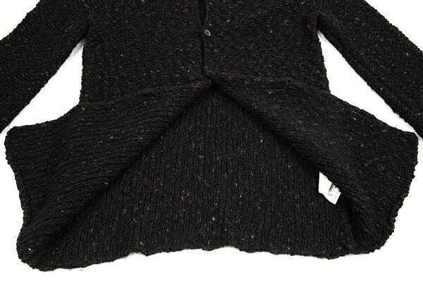 Y's Wool Blend Nep Knit Cardigan Black Size 3