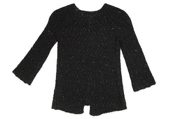 Y's Wool Blend Nep Knit Cardigan Black Size 3