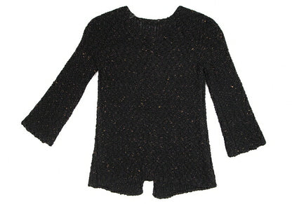Y's Wool Blend Nep Knit Cardigan Black Size 3