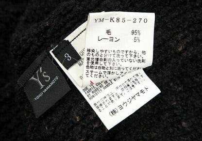 Y's Wool Blend Nep Knit Cardigan Black Size 3