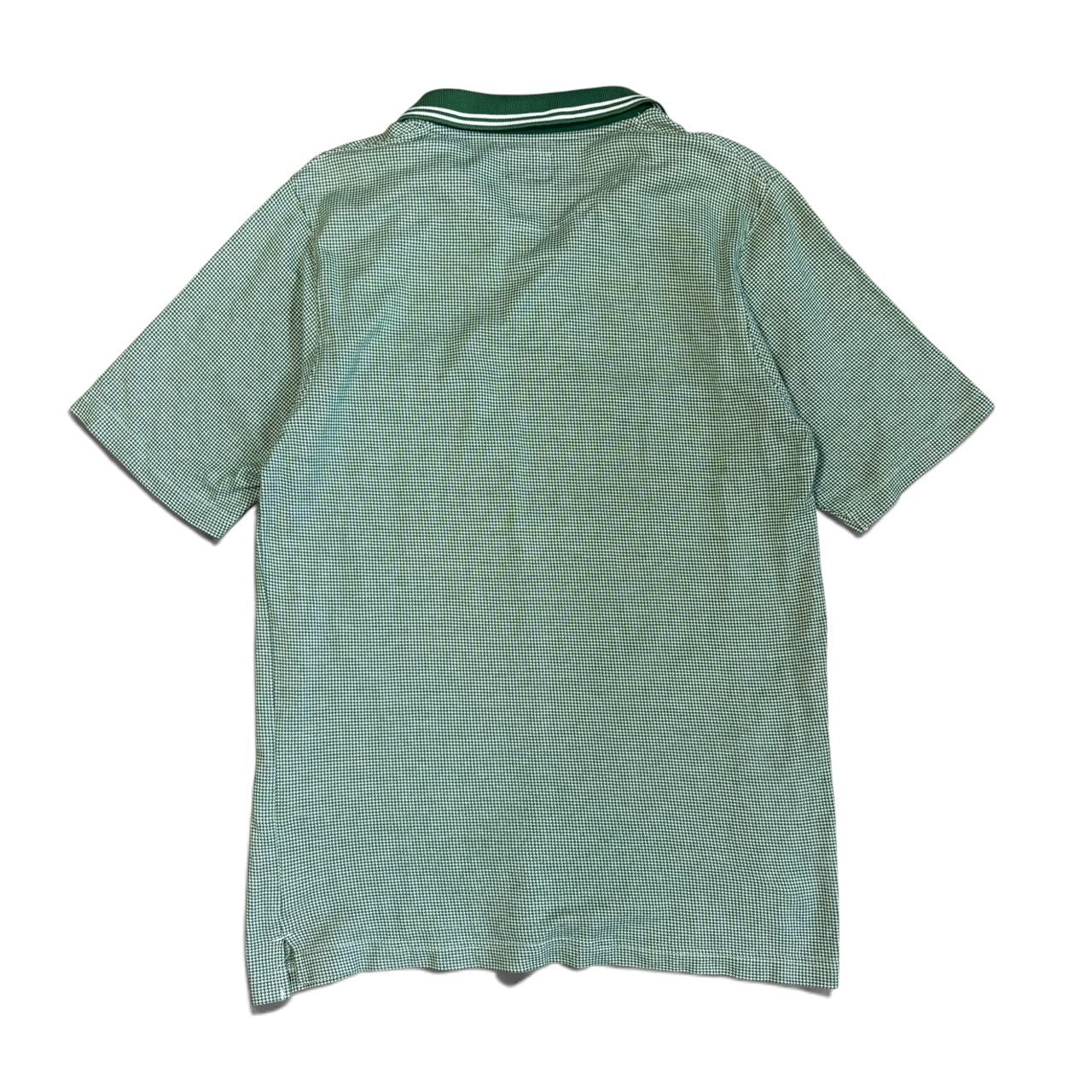 Stussy Green Houndstooth S/S Polo Shirt Size M