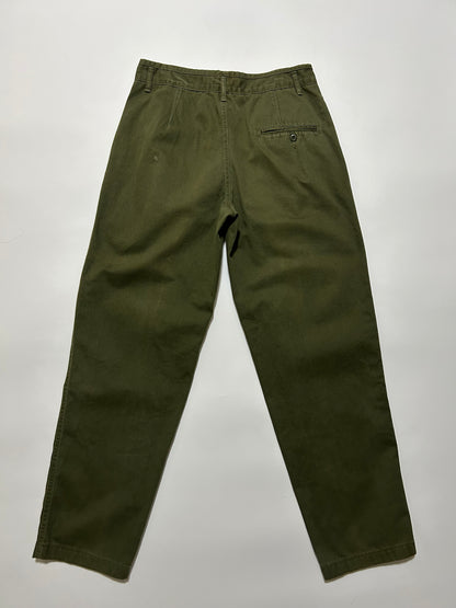 MARITHE FRANCOIS GIRBAUD 80s Olive Chino Trousers Size S