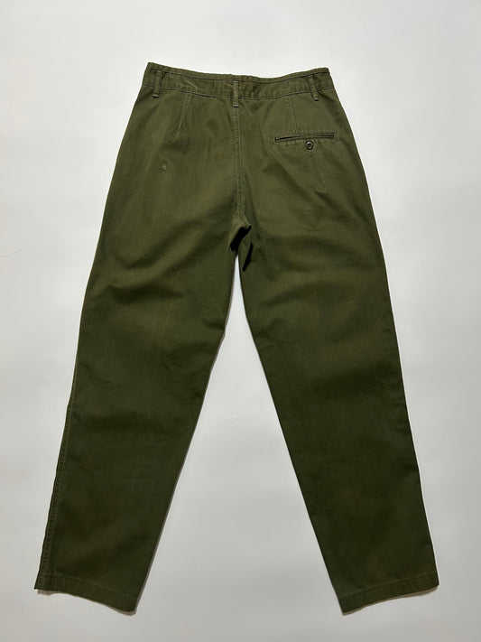 MARITHE FRANCOIS GIRBAUD 80s Olive Chino Trousers Size S