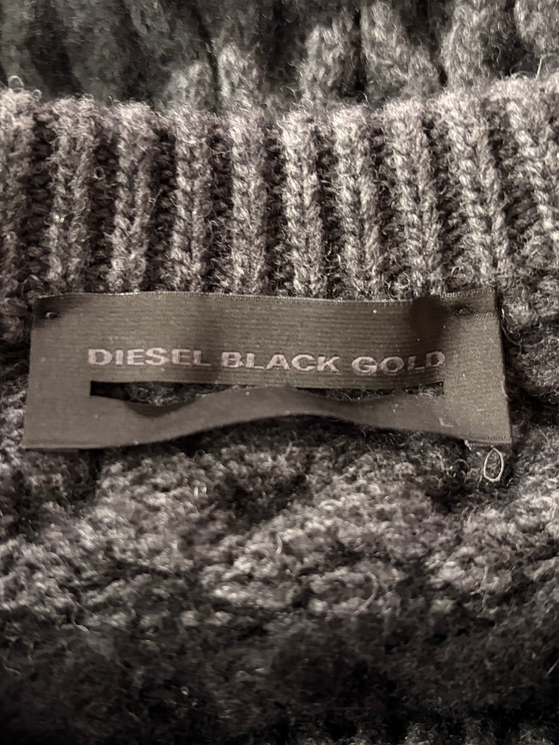 DIESEL BLACKGOLD Virgin Wool Border Low Gauge Knit