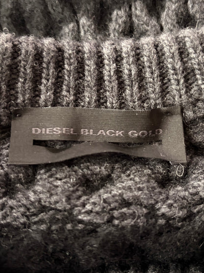 DIESEL BLACKGOLD Virgin Wool Border Low Gauge Knit