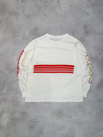 M&Ms 80s White Cotton Long Sleeve T-Shirt Size XL