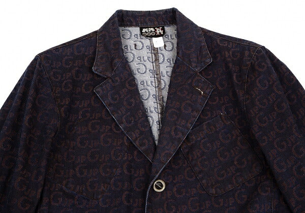 JPG by GAULTIER Lettering Jacquard Jacket Brown Size 48