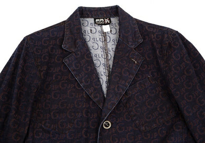 JPG by GAULTIER Lettering Jacquard Jacket Brown Size 48