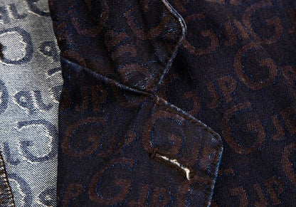 JPG by GAULTIER Lettering Jacquard Jacket Brown Size 48