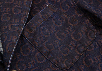 JPG by GAULTIER Lettering Jacquard Jacket Brown Size 48
