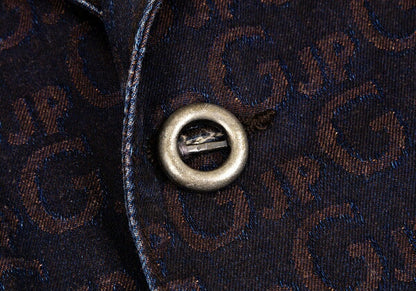 JPG by GAULTIER Lettering Jacquard Jacket Brown Size 48