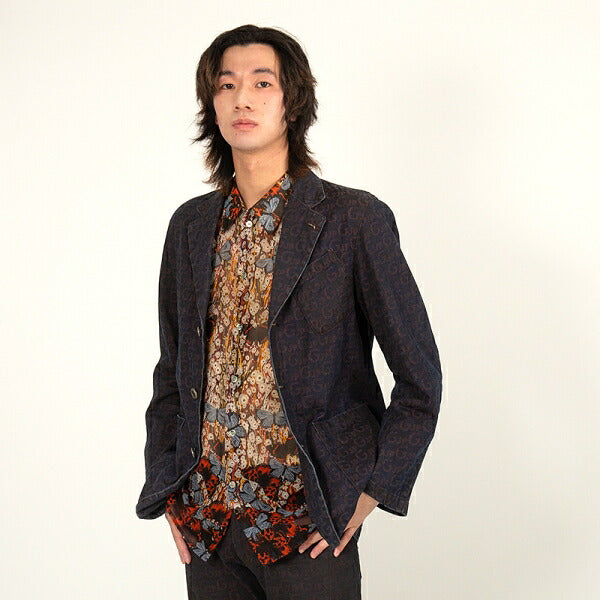 JPG by GAULTIER Lettering Jacquard Jacket Brown Size 48