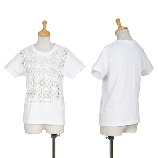 COMME des GARCONS White Front Lace Design T-Shirt Size XS