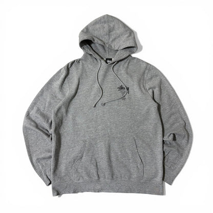 Vintage Stussy Gray Pullover Hoodie Size L