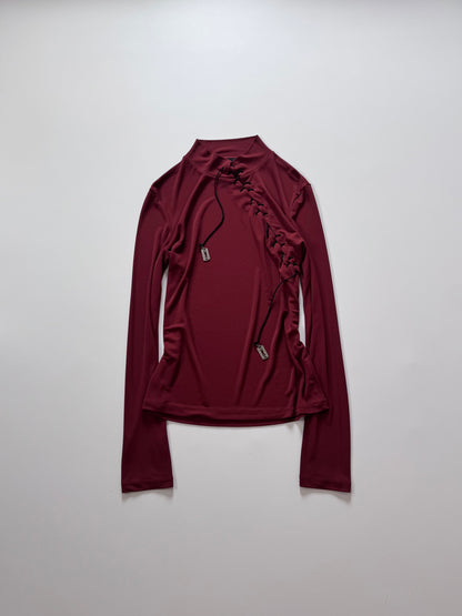 Jean Paul Gaultier 90s Red Long Sleeve Shirt Size S