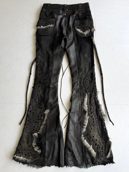 1vfudie S12 Distressed Leather Pants