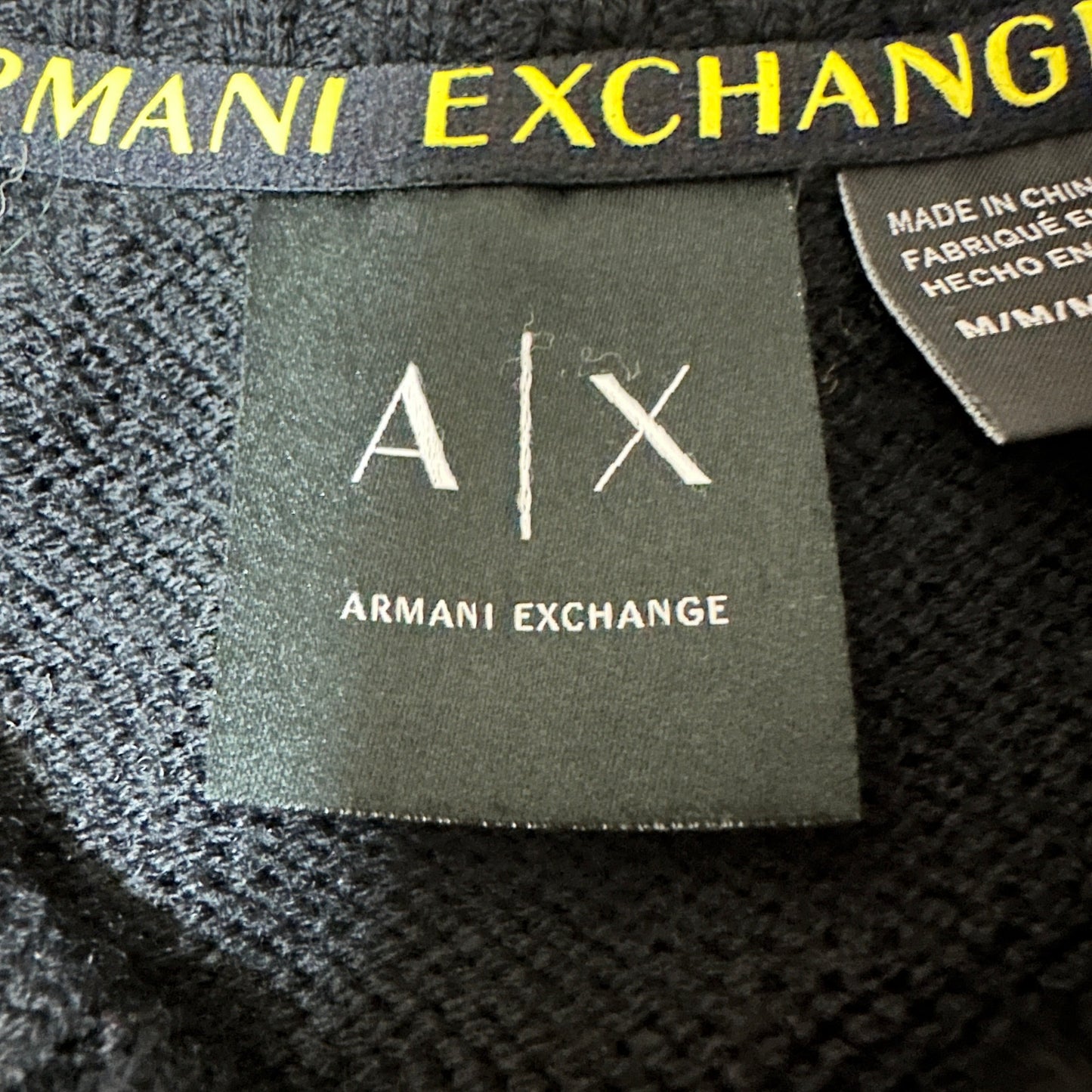 Armani Exchange Black Wool Logo Crewneck Sweater