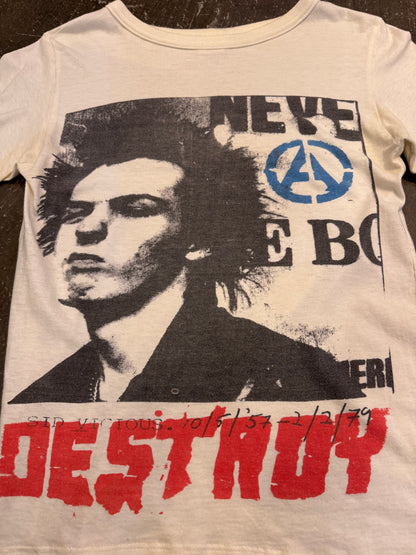 Vintage Sid Vicious Cotton T-Shirt White Size L