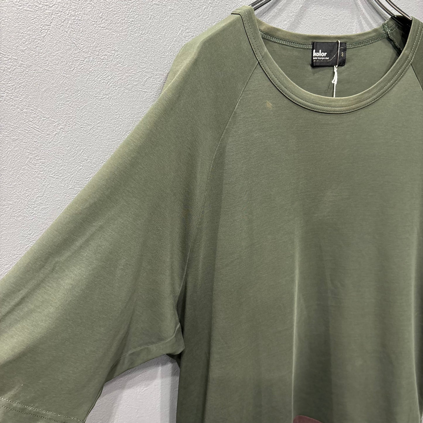 kolor Cotton Wool Switching Design Khaki Black Size 3
