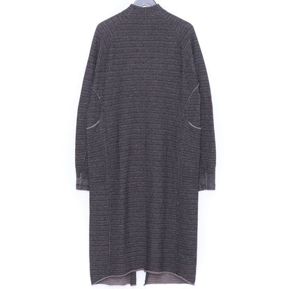 DEVOA 24SS High Twist Cotton Stripe Knit Coat Black Size 1