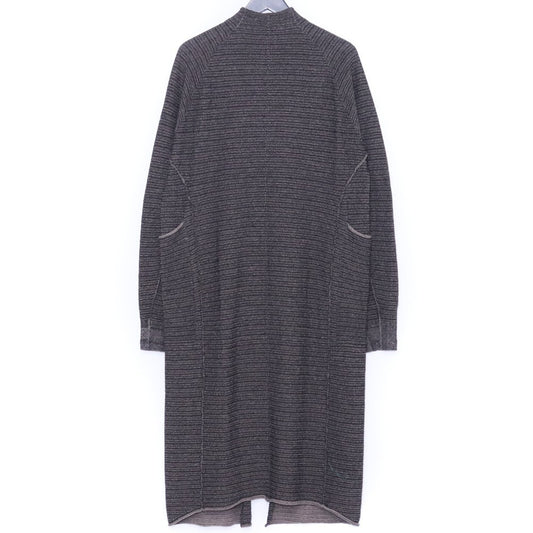 DEVOA 24SS High Twist Cotton Stripe Knit Coat Black Size 1