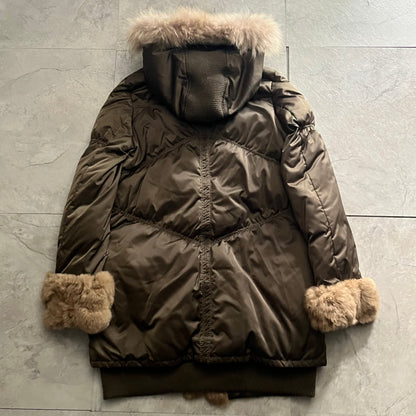 Vintage Green Faux Fur Jacket Size 02