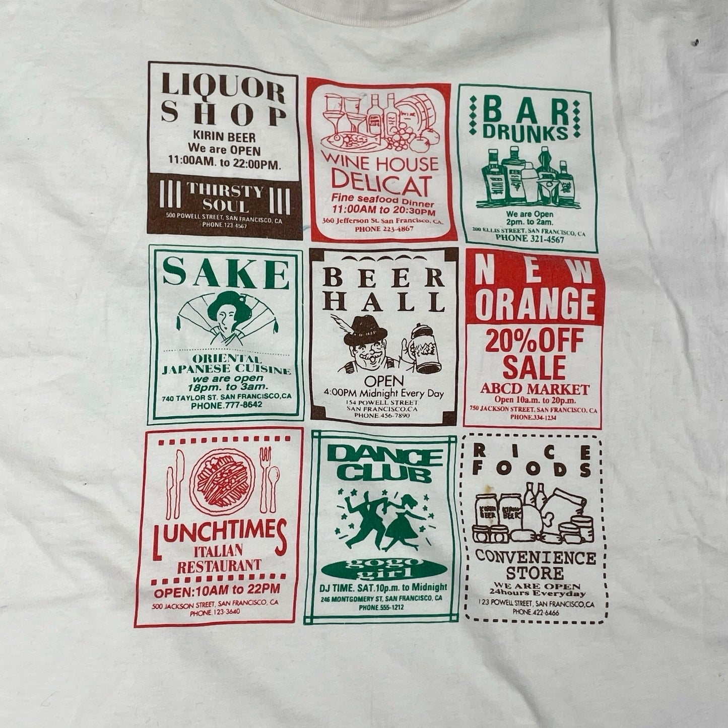 unknown 90s Print T-Shirt White Size M