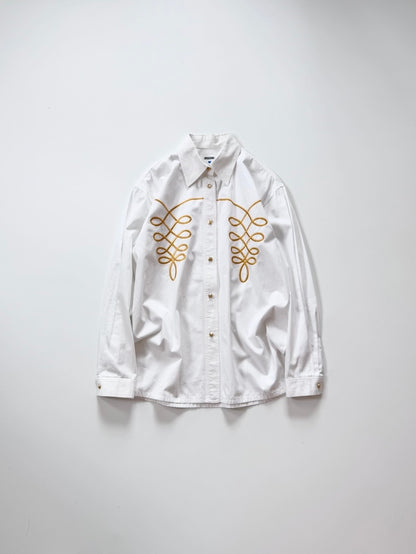 Moschino White Long Sleeve Shirt Size L