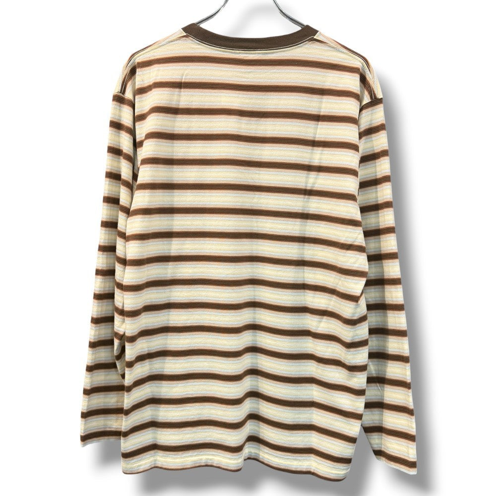 AURALEE 26SS Gradient Stripe Jersey Long Sleeve T-Shirt Brown Size 3