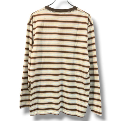 AURALEE 26SS Gradient Stripe Jersey Long Sleeve T-Shirt Brown Size 3