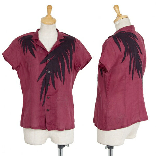 JURGEN LEHL Botanical Patch Embroidered Shirt Red Size M