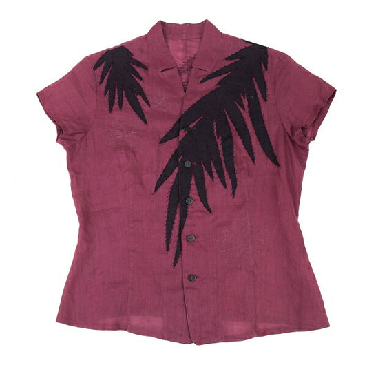 JURGEN LEHL Botanical Patch Embroidered Shirt Red Size M