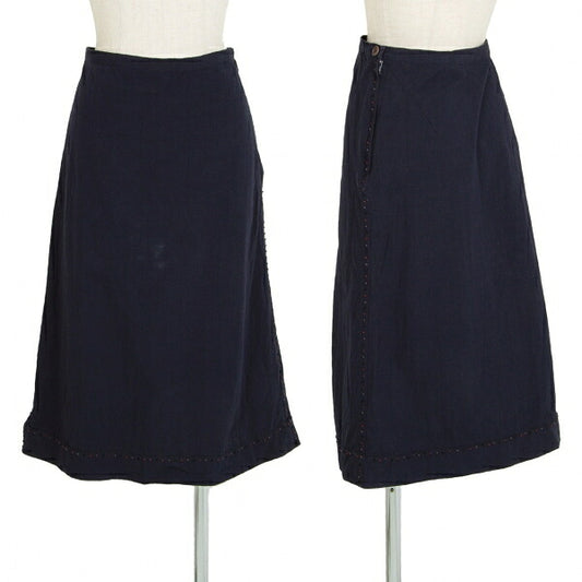 ISSEY MIYAKE Cotton A-Line Skirt Navy Size 3