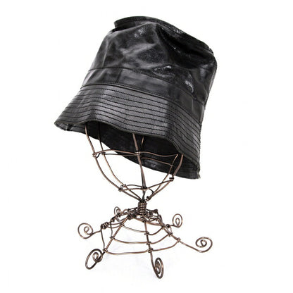 Jean Paul GAULTIER HOMME Cow Leather Bucket Hat Black Size F