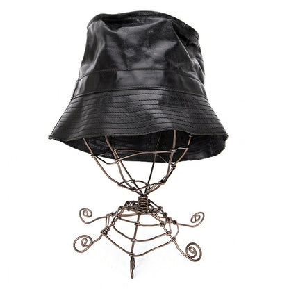 Jean Paul GAULTIER HOMME Cow Leather Bucket Hat Black Size F