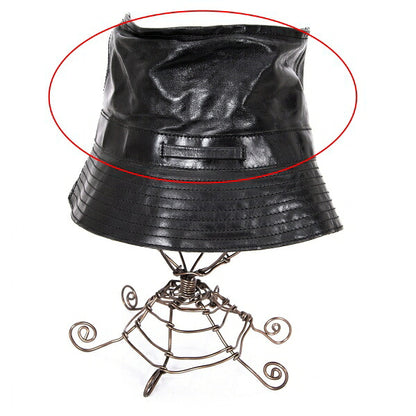 Jean Paul GAULTIER HOMME Cow Leather Bucket Hat Black Size F