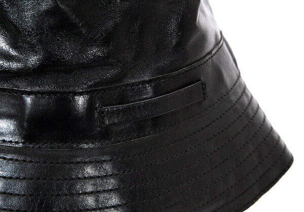 Jean Paul GAULTIER HOMME Cow Leather Bucket Hat Black Size F