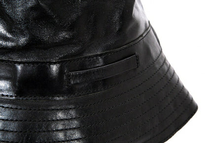 Jean Paul GAULTIER HOMME Cow Leather Bucket Hat Black Size F