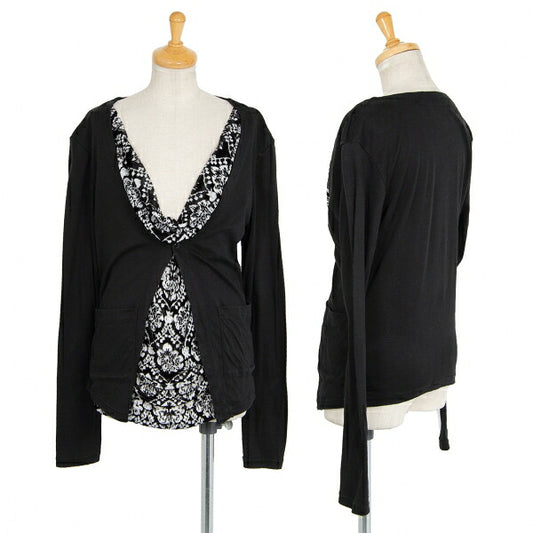 LIMI feu Velour Drape Layer Blouse Black Size S