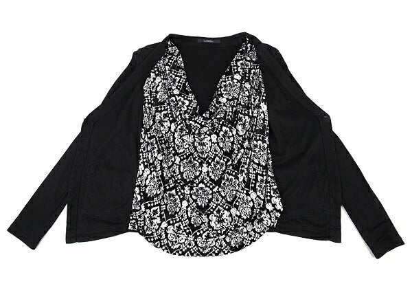 LIMI feu Velour Drape Layer Blouse Black Size S