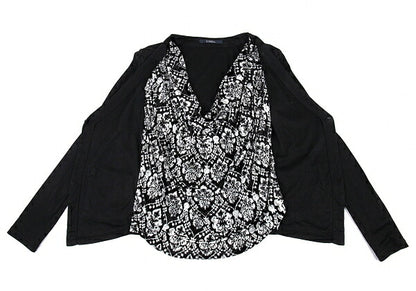 LIMI feu Velour Drape Layer Blouse Black Size S