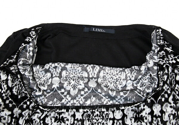 LIMI feu Velour Drape Layer Blouse Black Size S