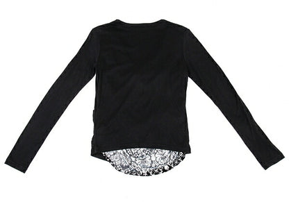 LIMI feu Velour Drape Layer Blouse Black Size S