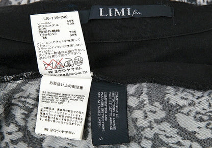 LIMI feu Velour Drape Layer Blouse Black Size S