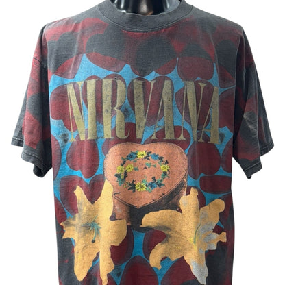 Nirvana 90s HEART SHAPED BOX T-Shirt Black Size XL
