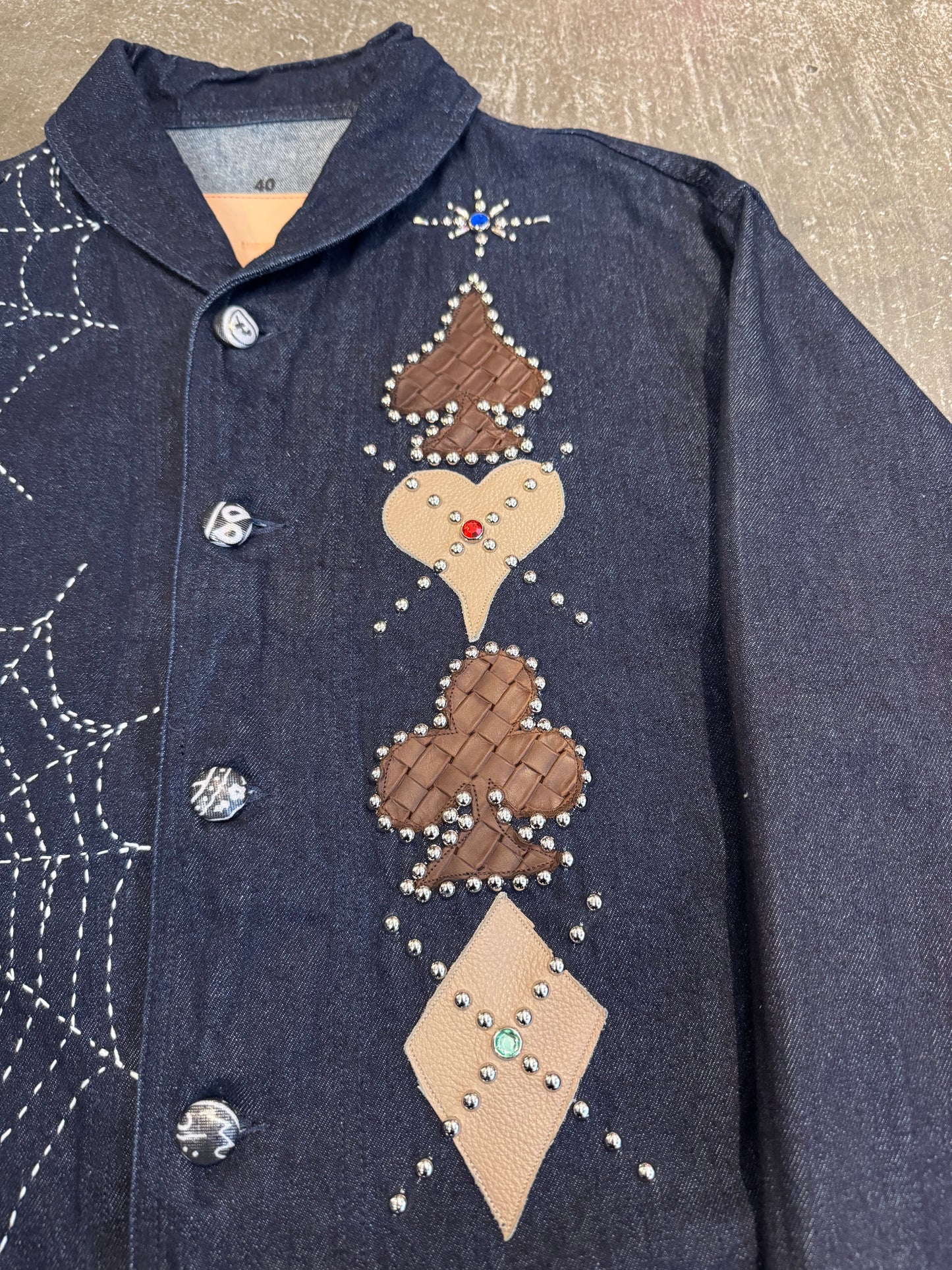 Vintage UNDIS × Rat Indigo Heavy Cotton Sleeve Shirt Size 40