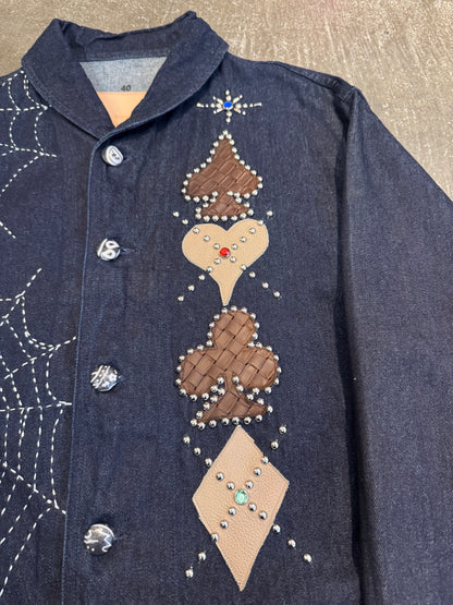 Vintage UNDIS × Rat Indigo Heavy Cotton Sleeve Shirt Size 40